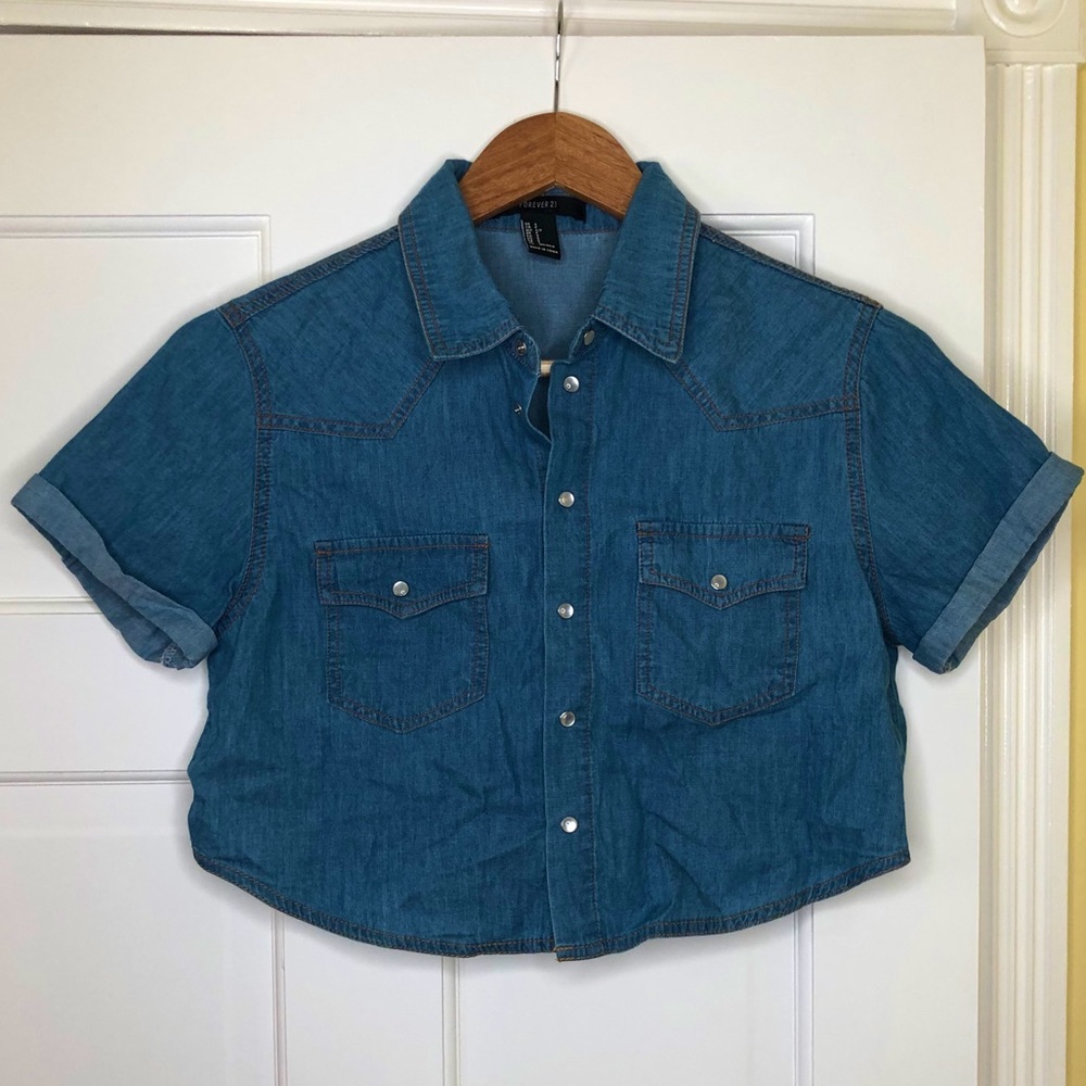 Forever 21 Cropped Button Up
